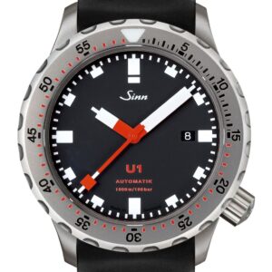 Sinn 1010.010 U1 U-Boat Steel 1000m Divers Black Silicone Watch