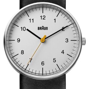 Braun BN0021BKG Unisex Black Leather Minimalist Watch