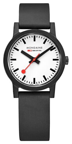 Mondaine MS1.32110.RB Essence Quartz Black Natural Rubber Watch