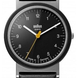 Braun AW10 Classic 1989 Tribute Design Black Leather Strap Watch