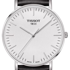 Tissot T1096101603100 Men's Everytime Large White Dial Black Watch