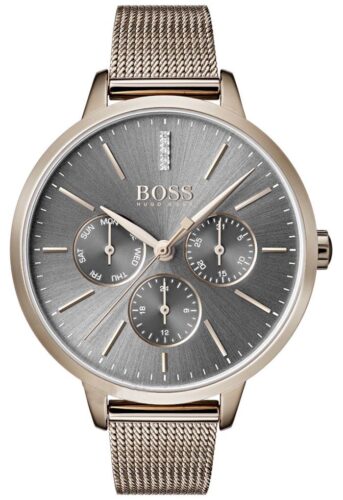 BOSS 1502424 Symphony Grey Dial Day & Date Mesh Strap Watch