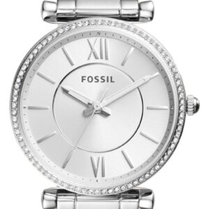 Fossil ES4341 Women's Carlie Silver Dial Crystal Set Watch