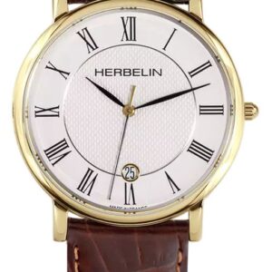 Herbelin 12248P08MA Classic (38mm) White Dial / Brown Watch