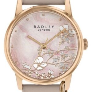 Radley RY2884 Botanical Floral Nude Leather Strap Pink Watch