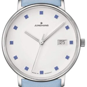 Junghans 47/4055.00 FORM Damen Blue Leather Strap Silver Watch