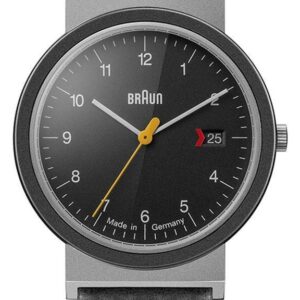 Braun AW10EVO Men's Classic Black Dial Black Leather Strap Watch