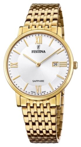 Festina F20020/1 Men's Swiss Made Gold Plated Steel Watch