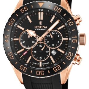 Festina F20516/2 Men's Ceramic Black Silicone Strap Watch