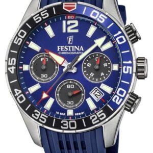 Festina F20517/1 Men's Chronograph Blue Silicone Strap Watch