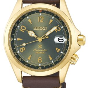 Seiko SPB210J1 Men's Alpinist Sunbeam Forest Brown Leather Watch