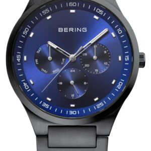 Bering 11740-727 Classic Men's Brushed Black Blue Dial Watch