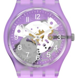 Swatch GV136 Tramonto Viola Lilac Silicone Strap Watch