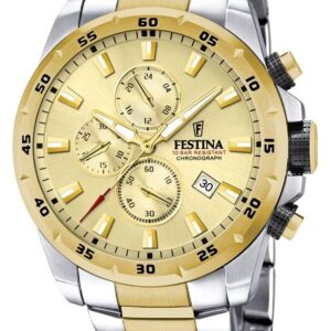 Festina F20562/1 Men's Chronograph Gold Dial Two Tone Watch