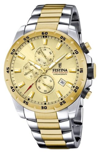 Festina F20562/1 Men's Chronograph Gold Dial Two Tone Watch