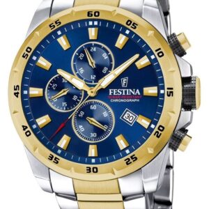 Festina F20562/2 Men's Chronograph Blue Dial Two Tone Watch