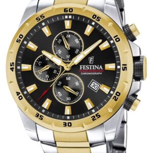 Festina F20562/4 Men's Chronograph Black Dial Two Tone Watch