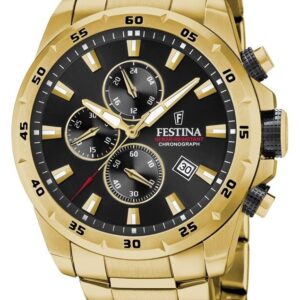 Festina F20541/4 Men's Chrono Sport Black Dial Gold PVD Watch