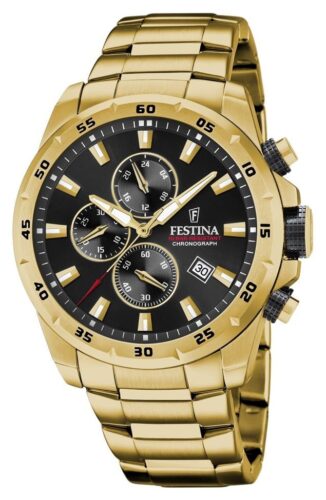 Festina F20541/4 Men's Chrono Sport Black Dial Gold PVD Watch