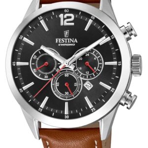 Festina F20542/6 Men's Chronograph Black Dial Brown Watch