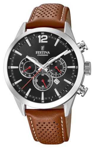 Festina F20542/6 Men's Chronograph Black Dial Brown Watch