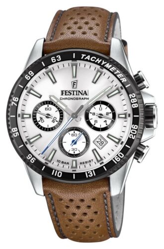 Festina F20561/1 Men's Chronograph Brown Leather Strap Watch