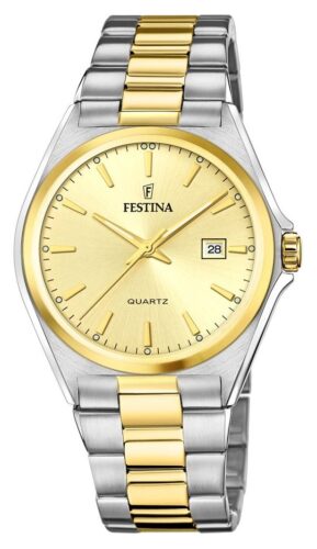 Festina F20554/3 Men's Gold Dial Two Tone Bracelet Watch