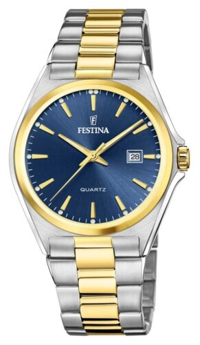 Festina F20554/4 Men's Blue Dial Two Tone Bracelet Watch