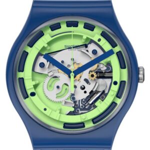 Swatch SUON147 New Gent Green Anatomy Blue Silicone Watch