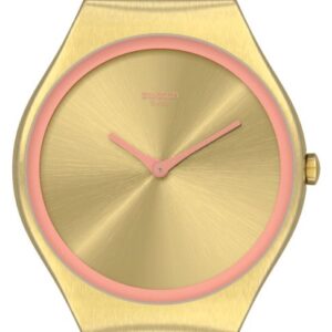 Swatch SYXG114 Skin Irony Blush Quilted Pink Leather Strap Watch