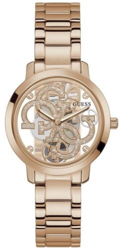 Guess GW0300L3 QUATTRO CLEAR Women's Transparent Dial Rose Watch