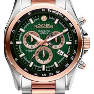 Roamer 220837 49 75 20 Rockshell Mark III Chrono Green Dial Watch