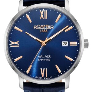 Roamer 958833 41 43 05 Valais Gents Blue Dial With Rose Gold Watch