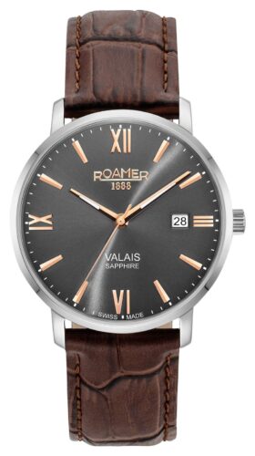 Roamer 958833 41 53 05 Valais Gents Grey Dial With Rose Gold Watch