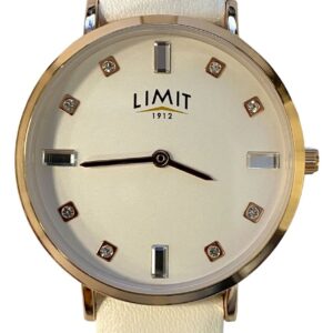 Limit 60159.37 Classic Crystal Dial / White Leather Watch