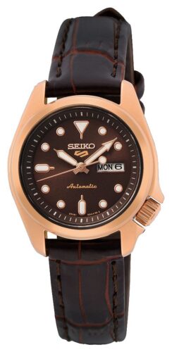 Seiko SRE006K1 5 Sport Compact 28mm Brown Dial Brown Watch