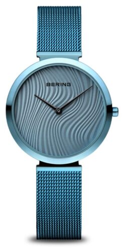 Bering 18132-CHARITY2 Charity Arctic Blue Wave Pattern Watch