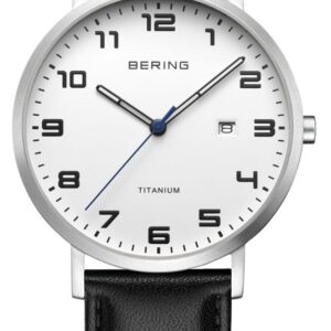 Bering 18640-404 Titanium White Dial With Date Window Watch