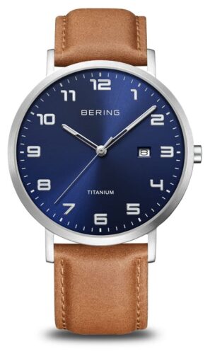 Bering 18640-567 Titanium Blue Sunray Dial With Date Watch