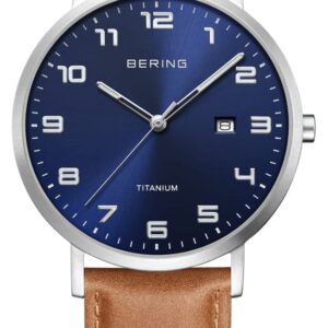 Bering 18640-567 Titanium Blue Sunray Dial With Date Watch