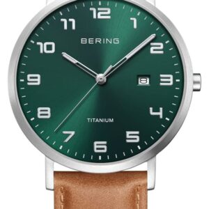 Bering 18640-568 Titanium Green Sunray Dial With Date Watch