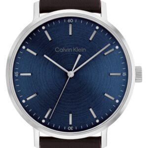 Calvin Klein 25200052 Men's Sunray Blue Dial Brown Leather Watch