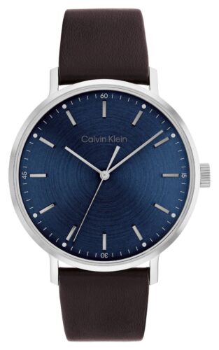 Calvin Klein 25200052 Men's Sunray Blue Dial Brown Leather Watch