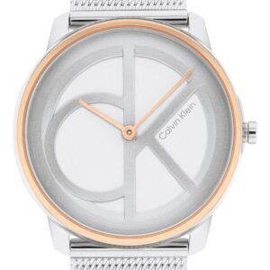 Calvin Klein 25200033 Silver CK Dial Rose Gold Bezel Watch