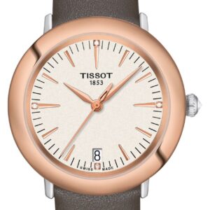 Tissot T9292104626600 Glendora 18K Gold Brown Leather Strap Watch