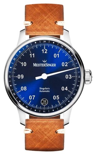 MeisterSinger SIN908 Singularis Blue Dial Vintage Saddle Watch