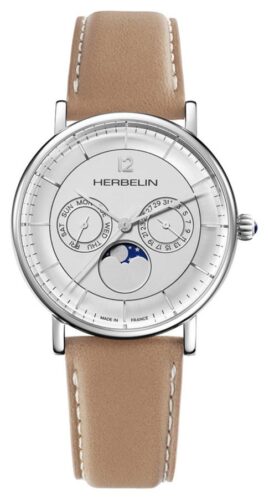 Herbelin 12747AP12 Men's Inspiration Silver Moonphase Dial Watch