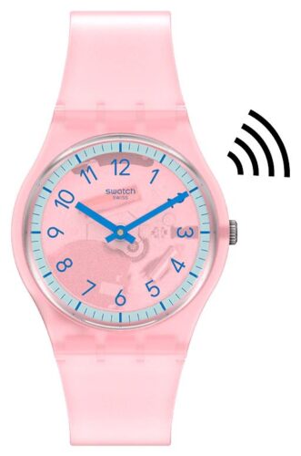 Swatch SVHP100-5300 PINK PAY! Unisex Pink Semi-Transparent Watch