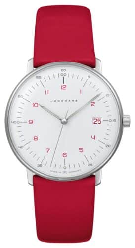 Junghans 47/4541.02 Max Bill Lady Quartz Red Strap Watch