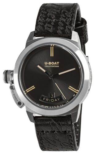 U-Boat 8891 CLASSICO 40mm Vintage Black Sunray Dial Watch